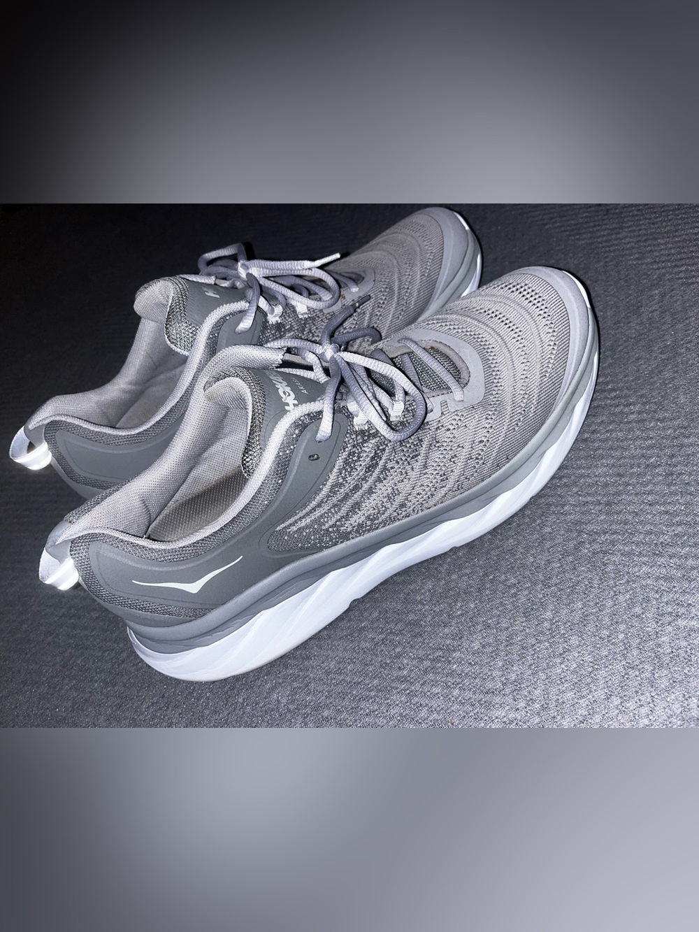 EUC Men’s Hoka Akasa running shoes in a frost gray. Size 12